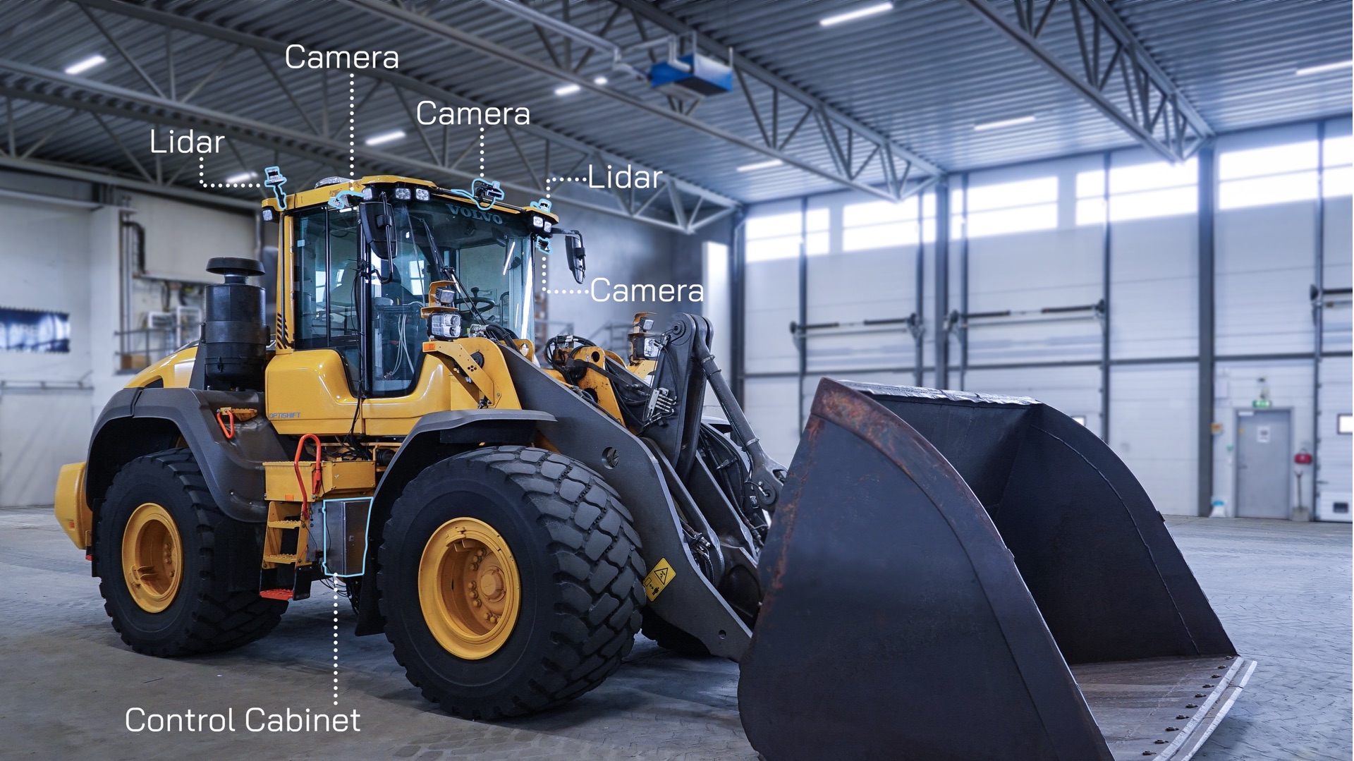Volvo wheel loader equipped with Hive supervision stack